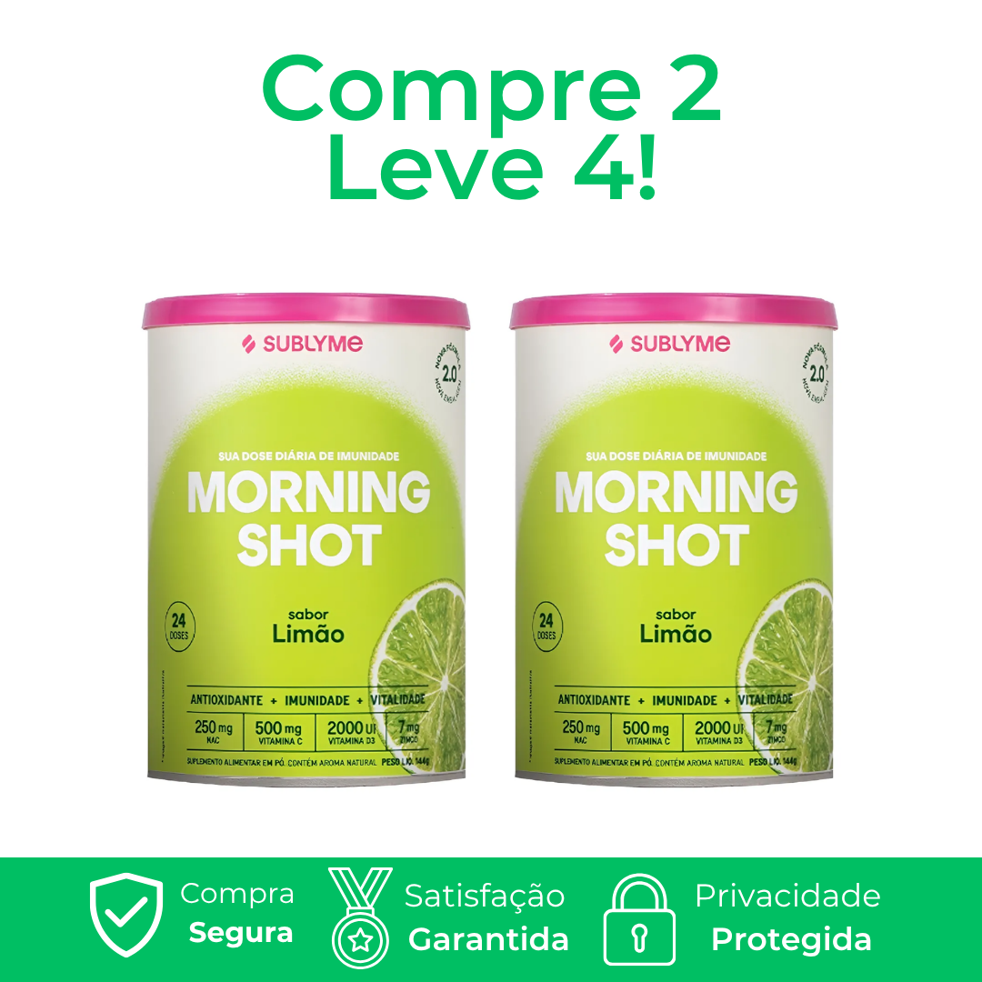Morning Shot - Sabor Limão - Anti-Inflamatório, Auxílio à Imunidade, Ação Antioxidante
